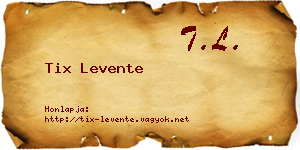 Tix Levente névjegykártya
